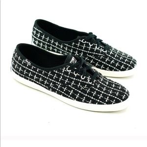 Keds x Katespade black and white tweed sneakers